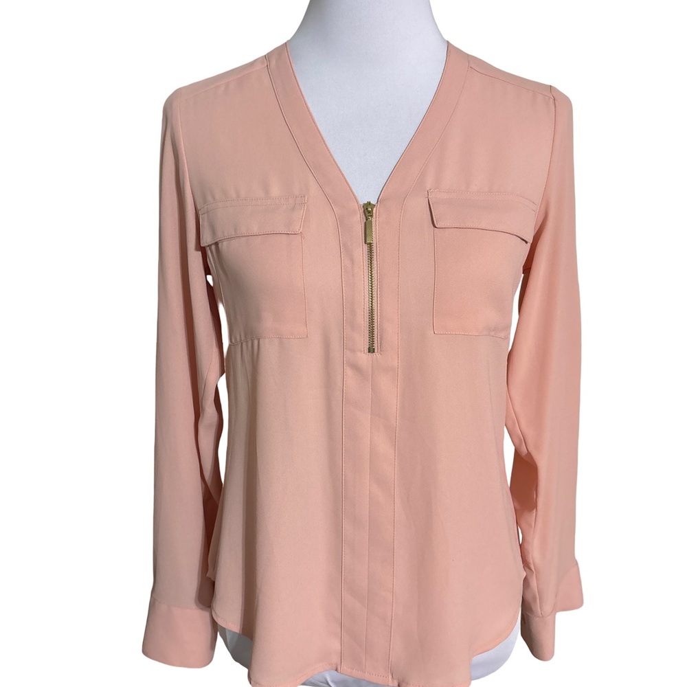 Express Blush V Neck Blouse